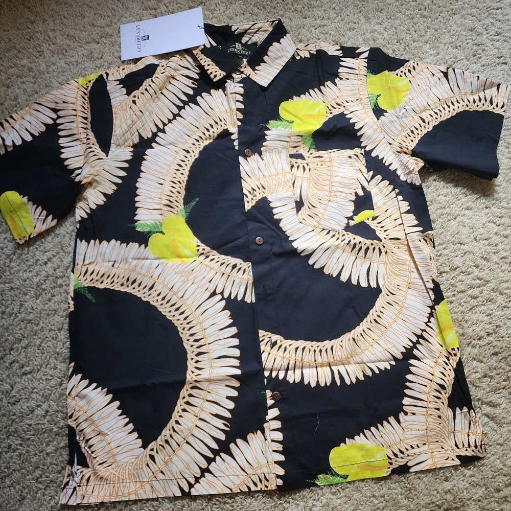 Black Men's Lexbreezy Gingerlei Aloha Shirt
